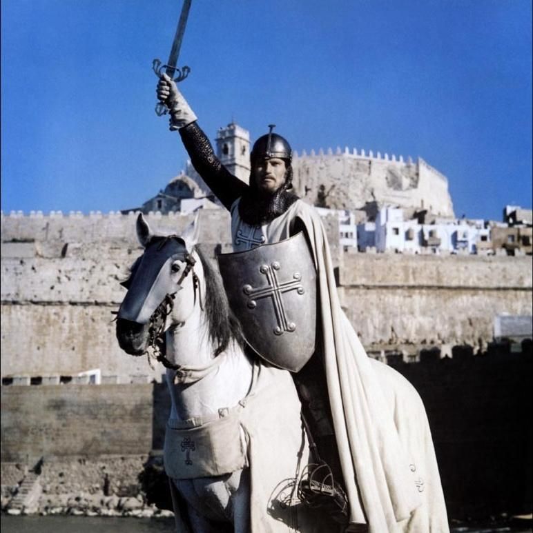 Charlton Heston caracterizado como El Cid