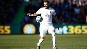 Karim Benzema of Real Madrid during the spanish league, La Liga, football match played between Getafe FC and Real Madrid at Coliseo Alfonso Perez Stadium on January 04, 2020 in Getafe, Spain.