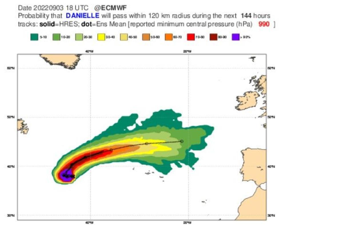 Trayectoria esperada para la tormenta tropical