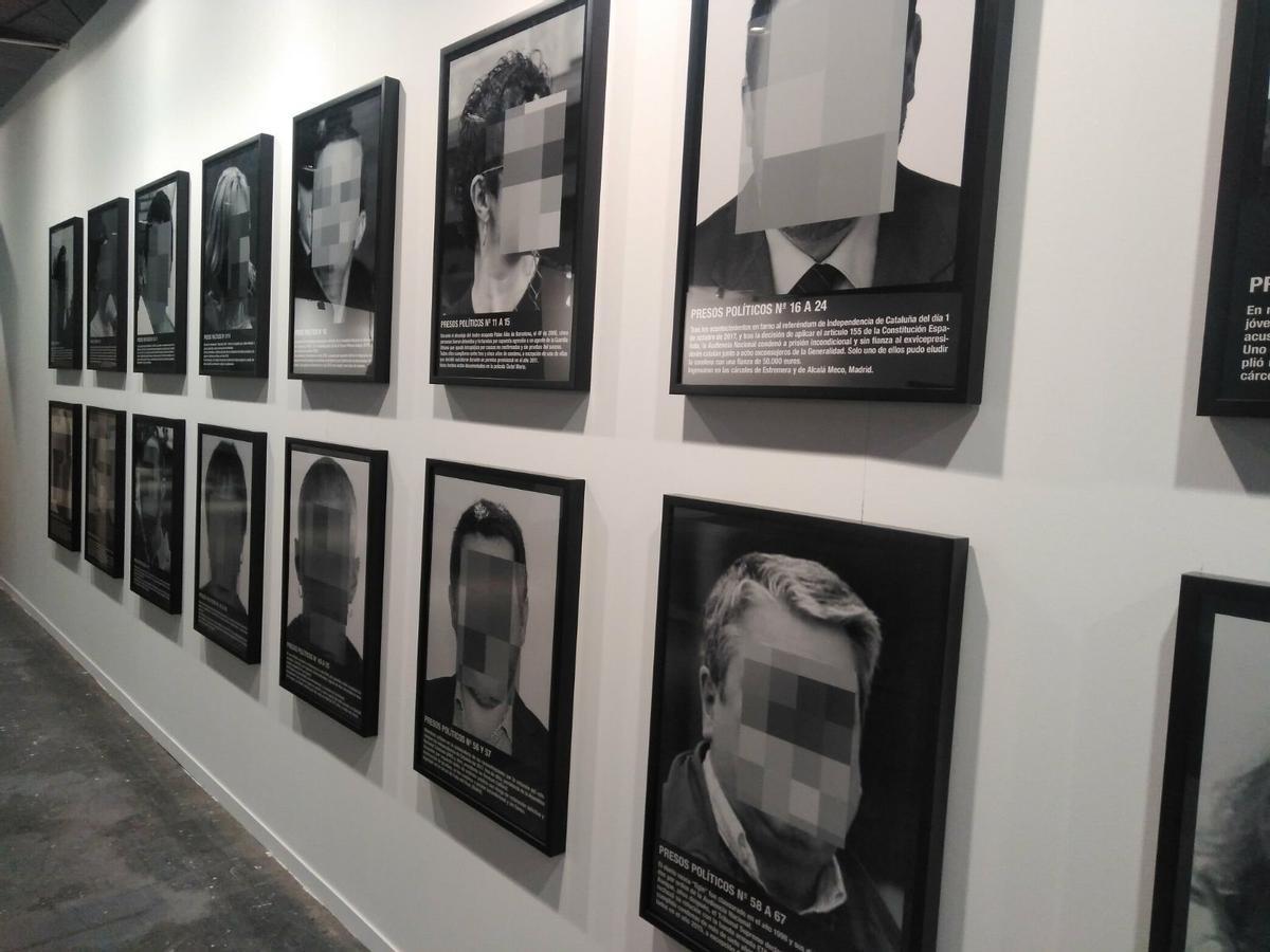 Montaje de Santigo Sierra que fue retirado en Arco 2018.