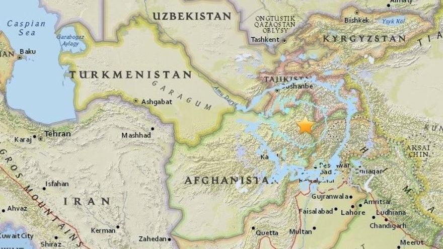 Mapa del terremoto en el norte de Afganistán.