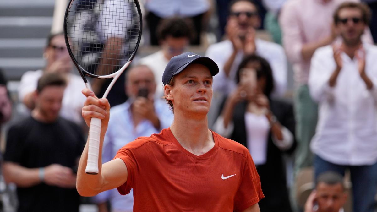 Jannik Sinner celebra su victoria ante Grigor Dimitrov