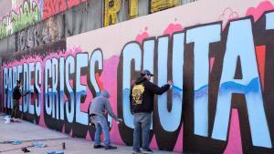 La accion reivindicativa que, como despedida se llevó a cabo en las Tres Xemeneies el pasado 21 de marzo.