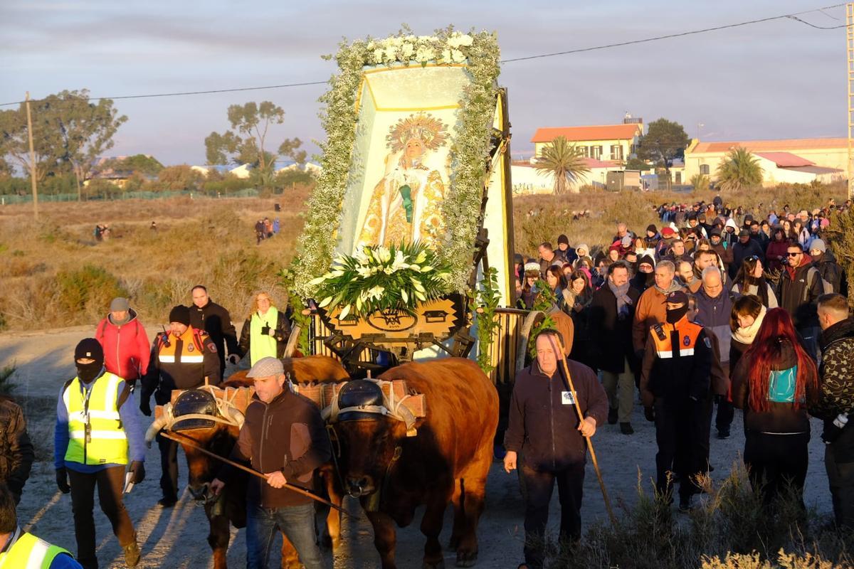 Traslado de la imagen a Elche durante la romería