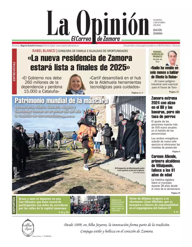 El año 2024, a través de las portadas de La Opinión-El Correo de Zamora