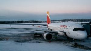 Avión de Iberia que realiza la ruta entre Madrid y Rovaniemi, la capital de Laponia.