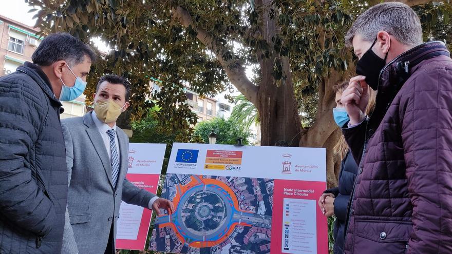 Murcia recibe 3,1 millones de ayuda europea para crear nodos de transporte urbano en la Plaza Circular y el Jardín de Floridablanca