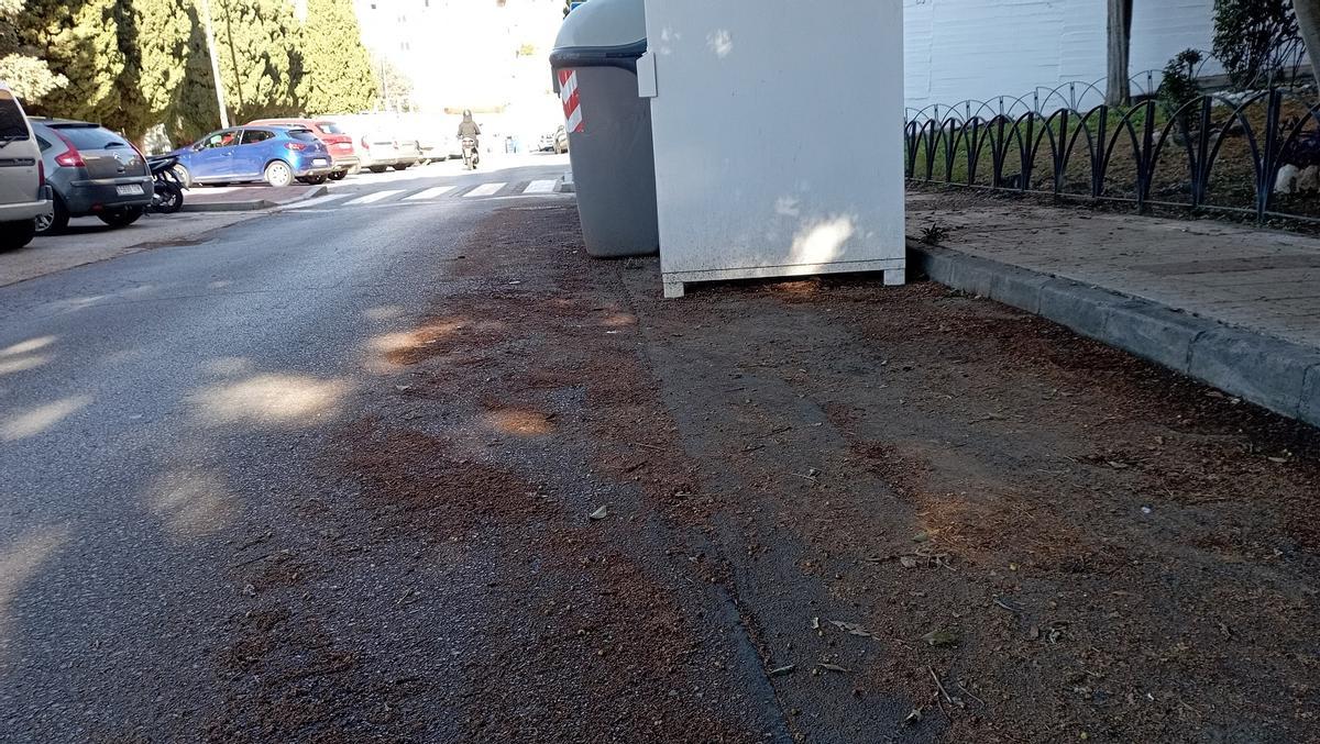 Detalle de una calle de Alegría de la Huerta, este mes.