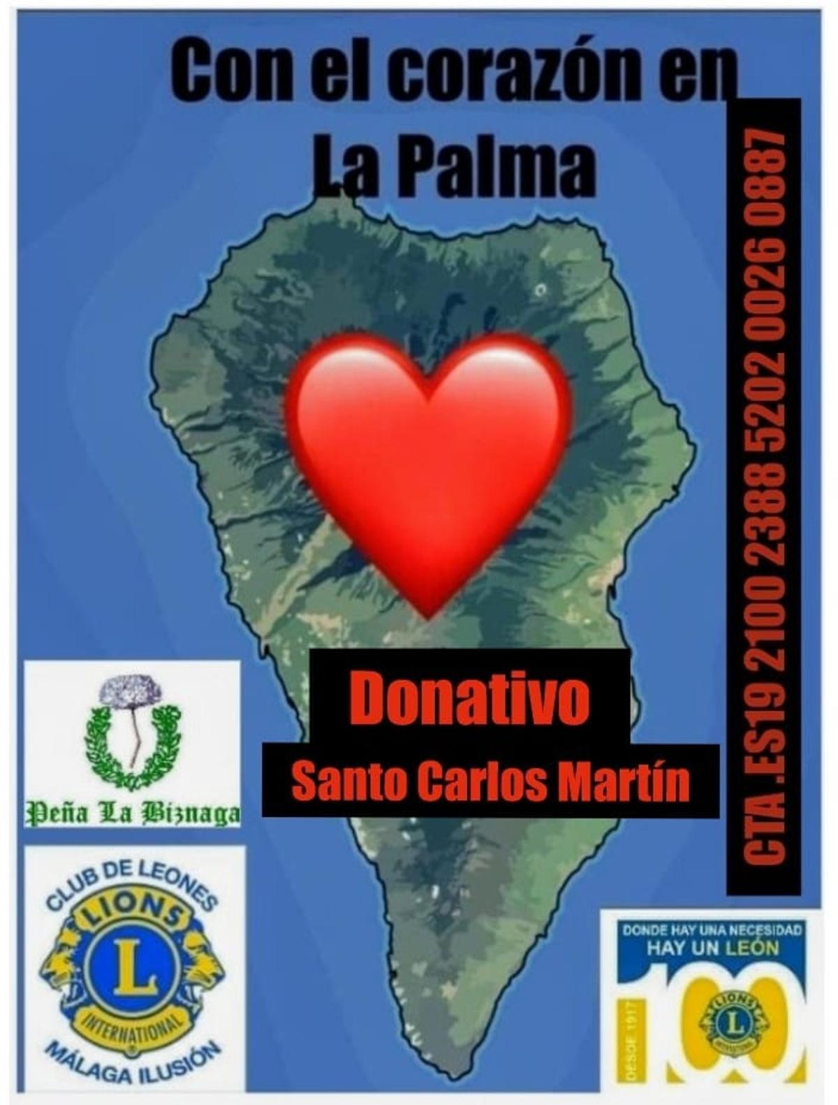 Campaña solidaria a favor de los vecinos de La Palma.