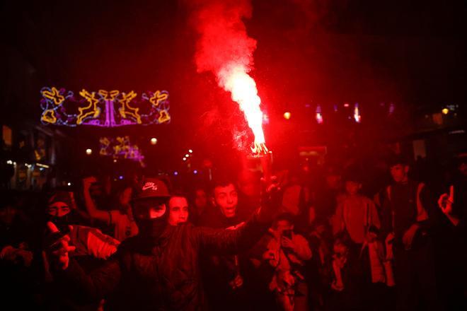 Los aficionados de Marruecos en España celebran su victoria