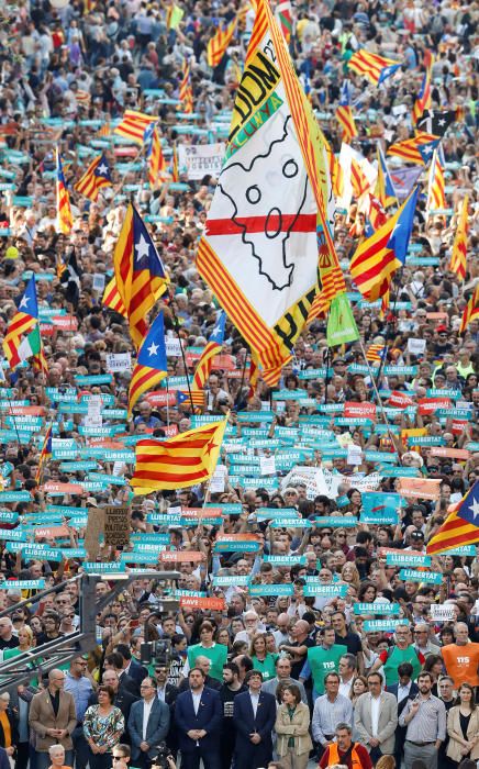 Manifestació a Barcelona per l'alliberament dels Jordis