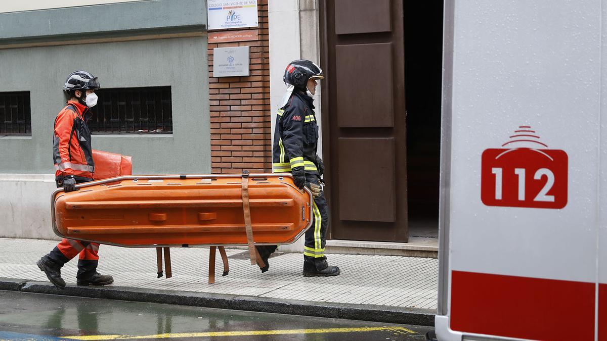 Derrumbe en el interior del colegio San Vicente de Paul