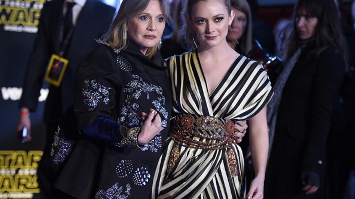 Carrie Fisher acudió al estreno con su hija, Billie Lourd.