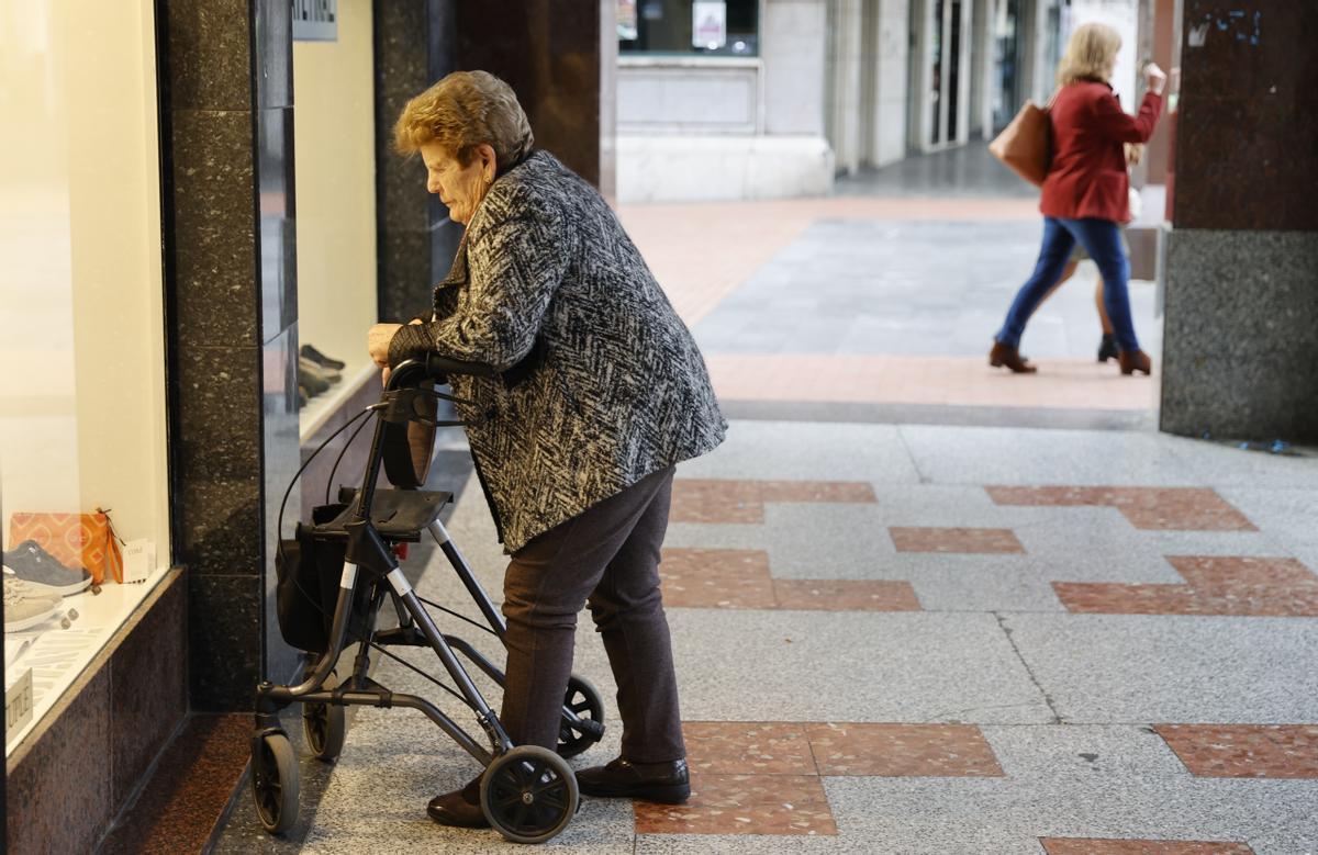 Una pensionista en Bilbao.