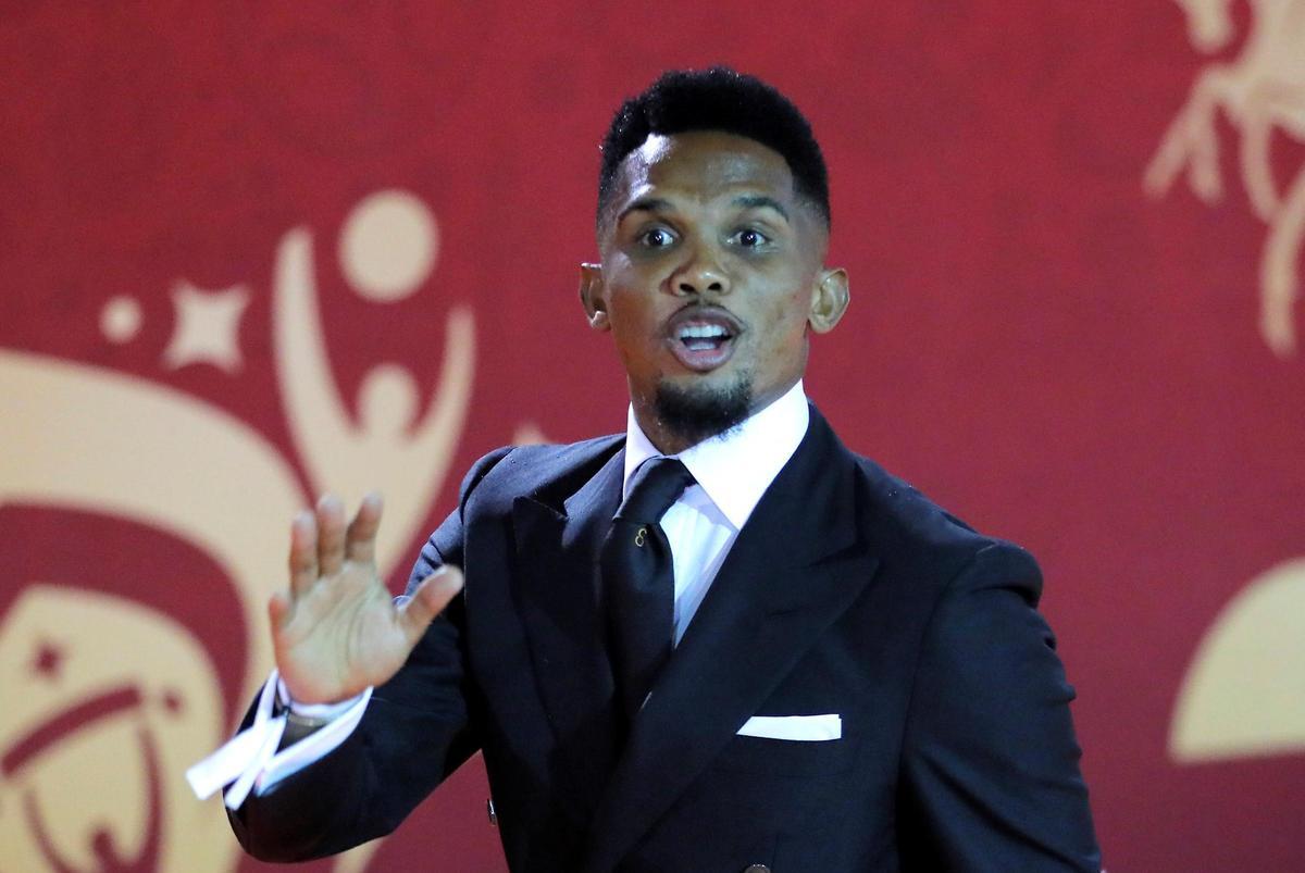 Samuel Eto'o , durante un acto de la FIFA