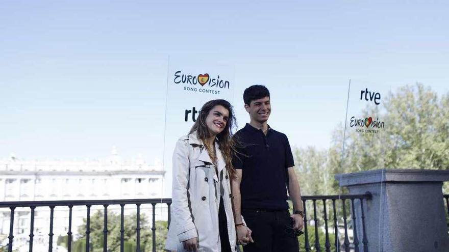 Amaia y Alfred, ayer, en el Teatro Real de Madrid.