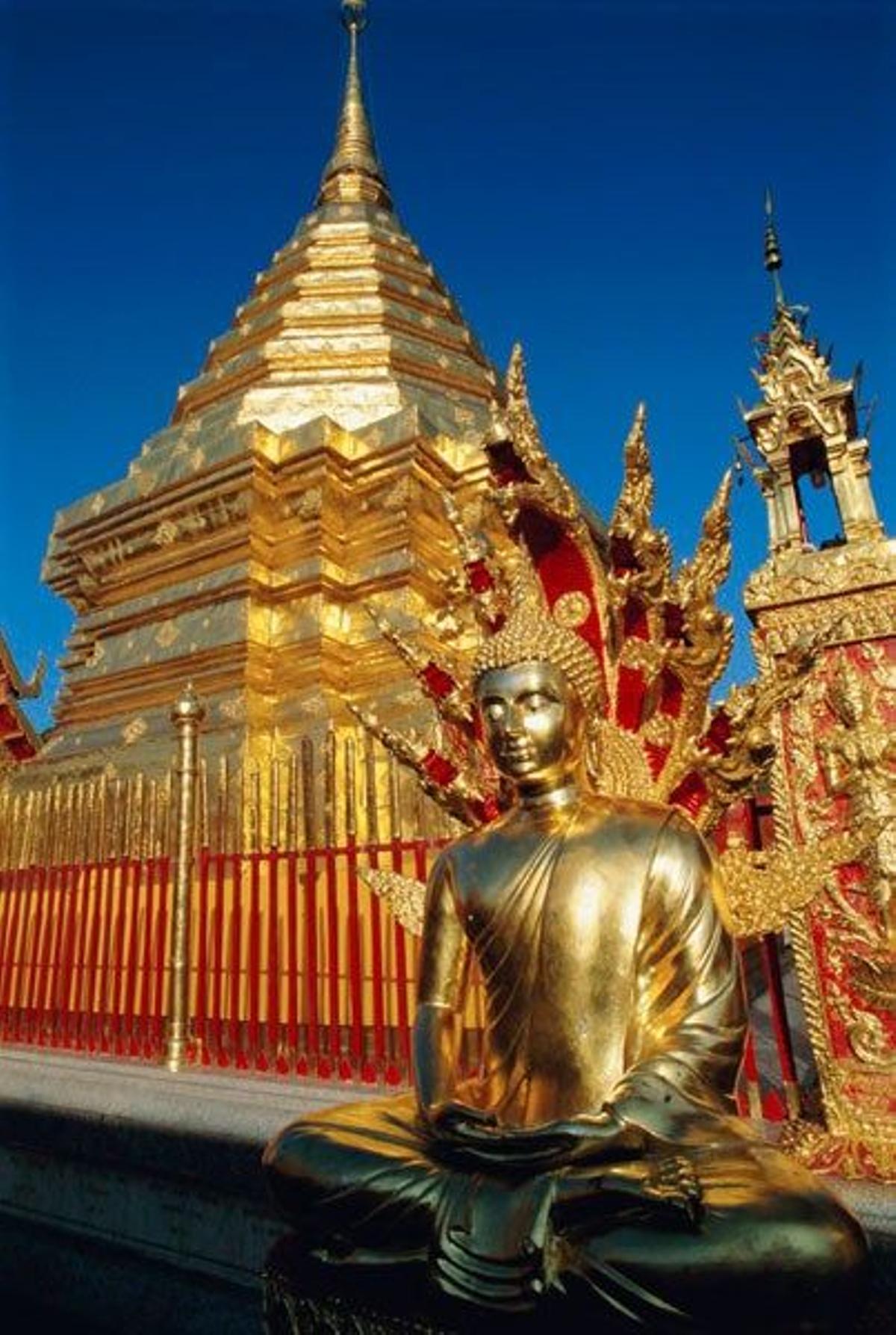 Templo Wat Phra That Doi Suthep, en la ciudad de Chiang Mai, Tailandia.