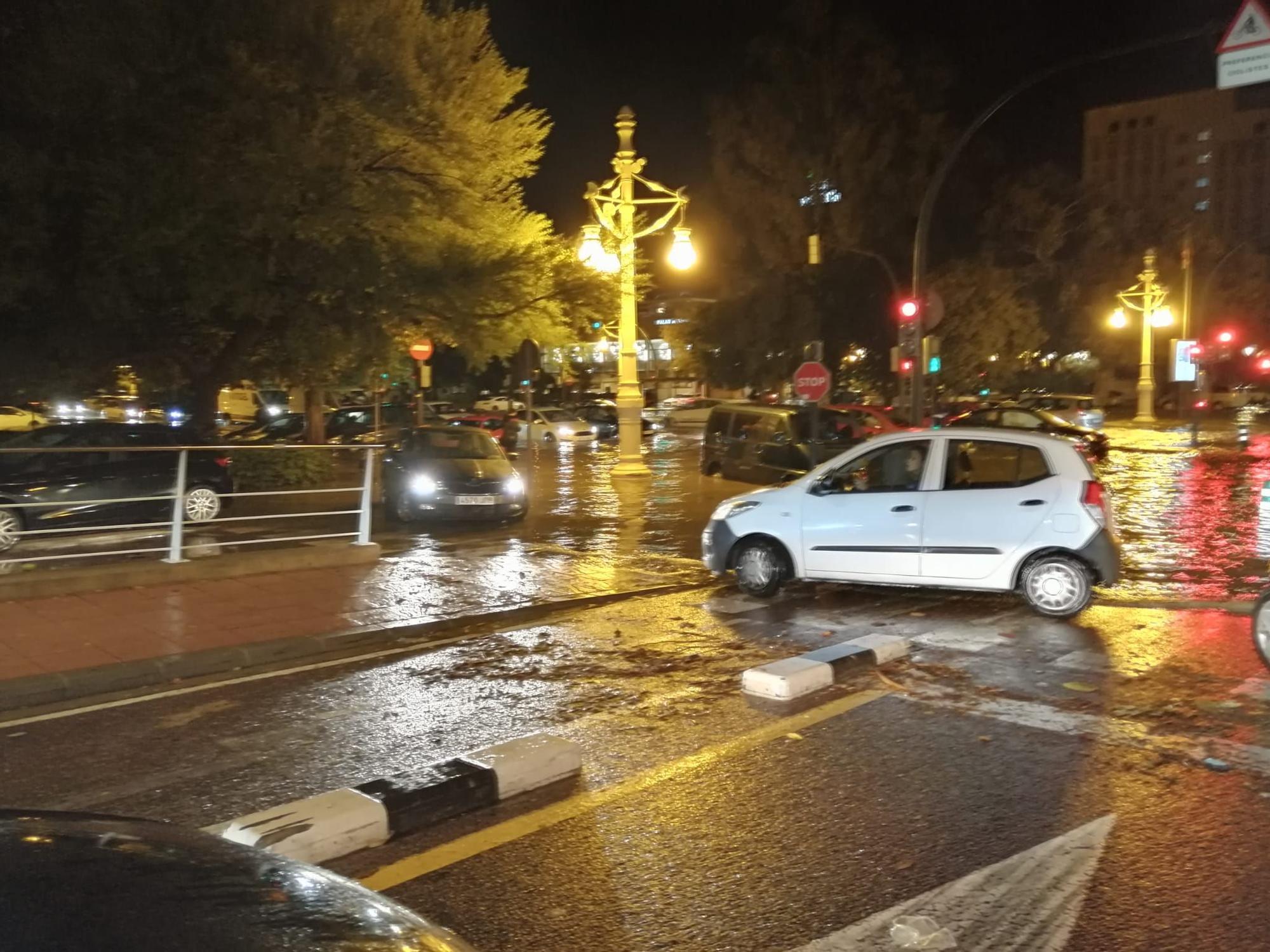 Paseo de la Alameda, anegado por el agua