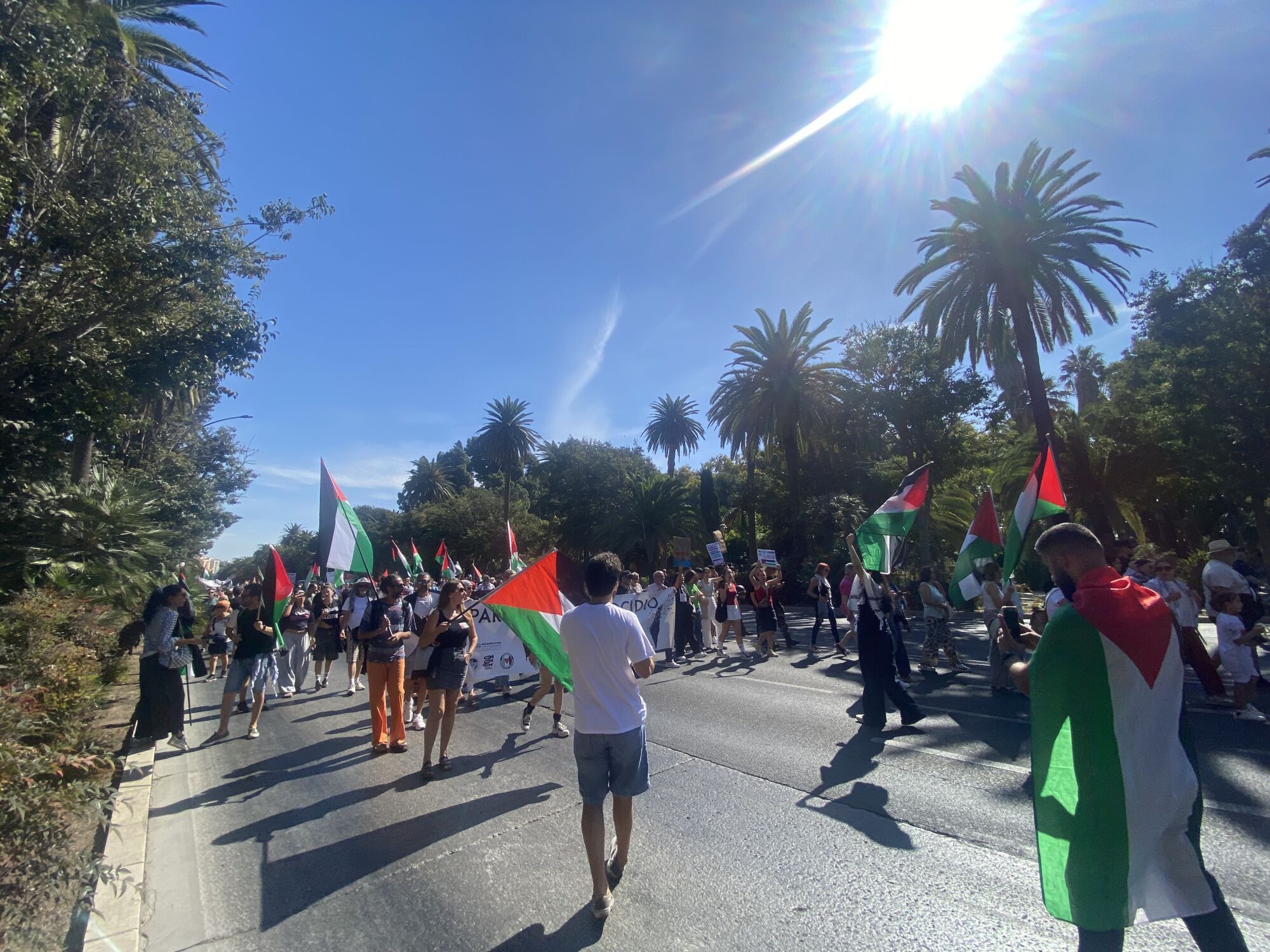 Manifestación en Málaga en favor del pueblo palestino