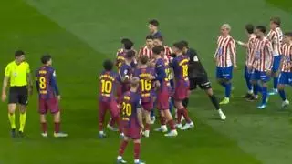 El Atlético - Barça se calienta con tangana y expulsión