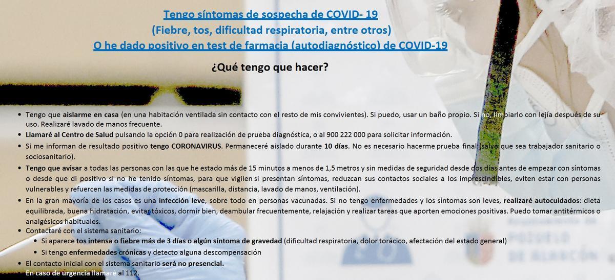 Consejos para los pacientes con síntomas o prueba COVID de farmacia positiva