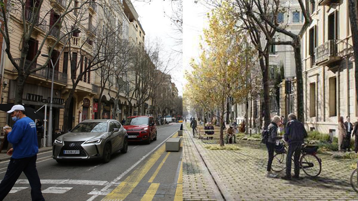 Antes y después en la calle de Consell de Cent