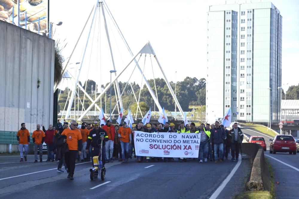 Manifestación en A Coruña de auxiliares del naval