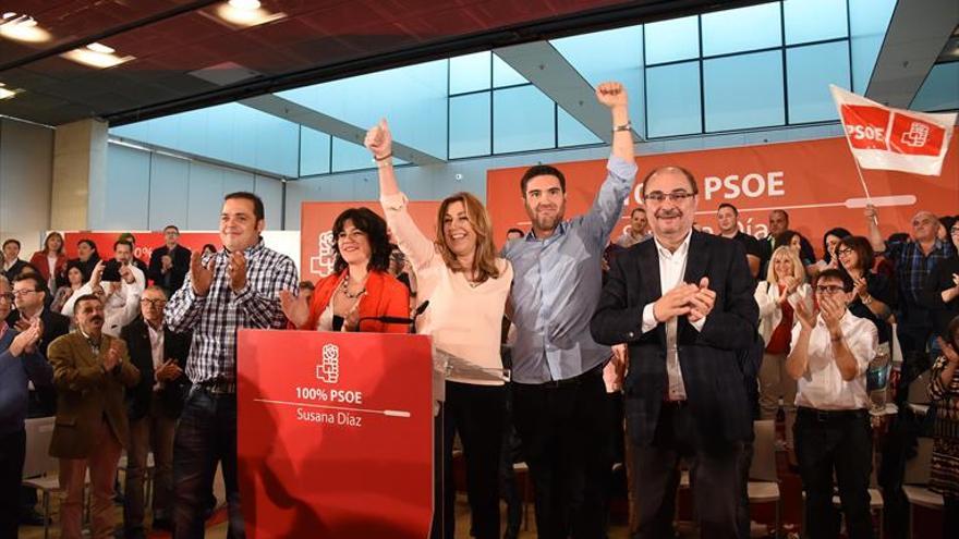 La cúpula del PSOE aragonés arropa en bloque a Susana Díaz en Zaragoza