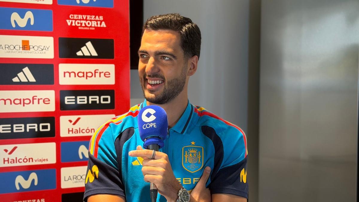 Mikel Merino, en una entrevista concedida a la COPE antes del España-Bélgica de los cuartos de final del Mundial.