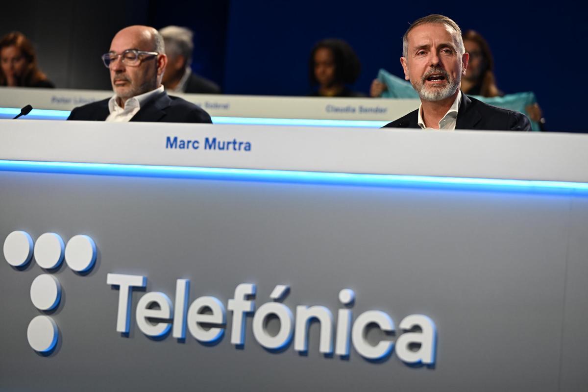 El consejero delegado de Telefónica, Emilio Gayo, y el presidente ejecutivo, Marc Murtra.