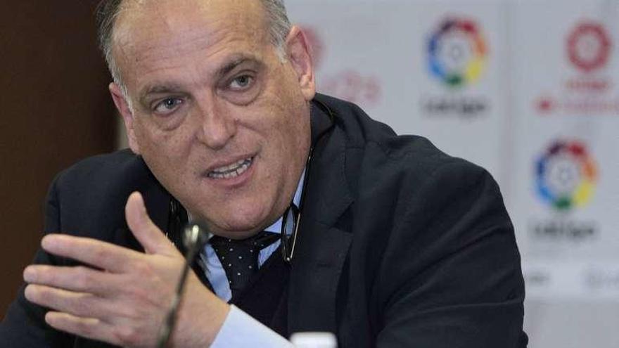 Javier Tebas, ayer.