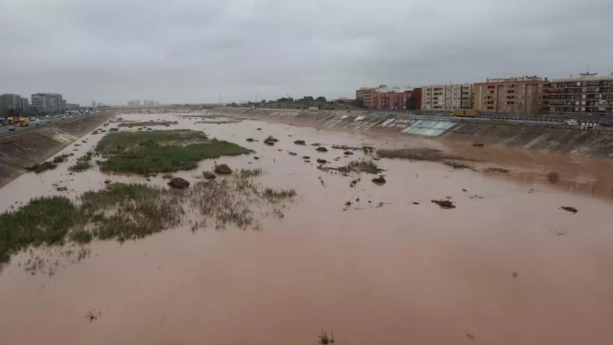 Así se encuentra el nuevo cauce del Túria por las lluvias del temporal