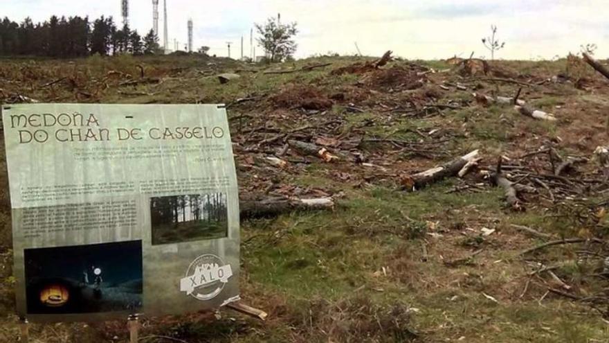 Estado en que quedó el entorno de las mámoas de O Chan de Castelo, en Monte Xalo.