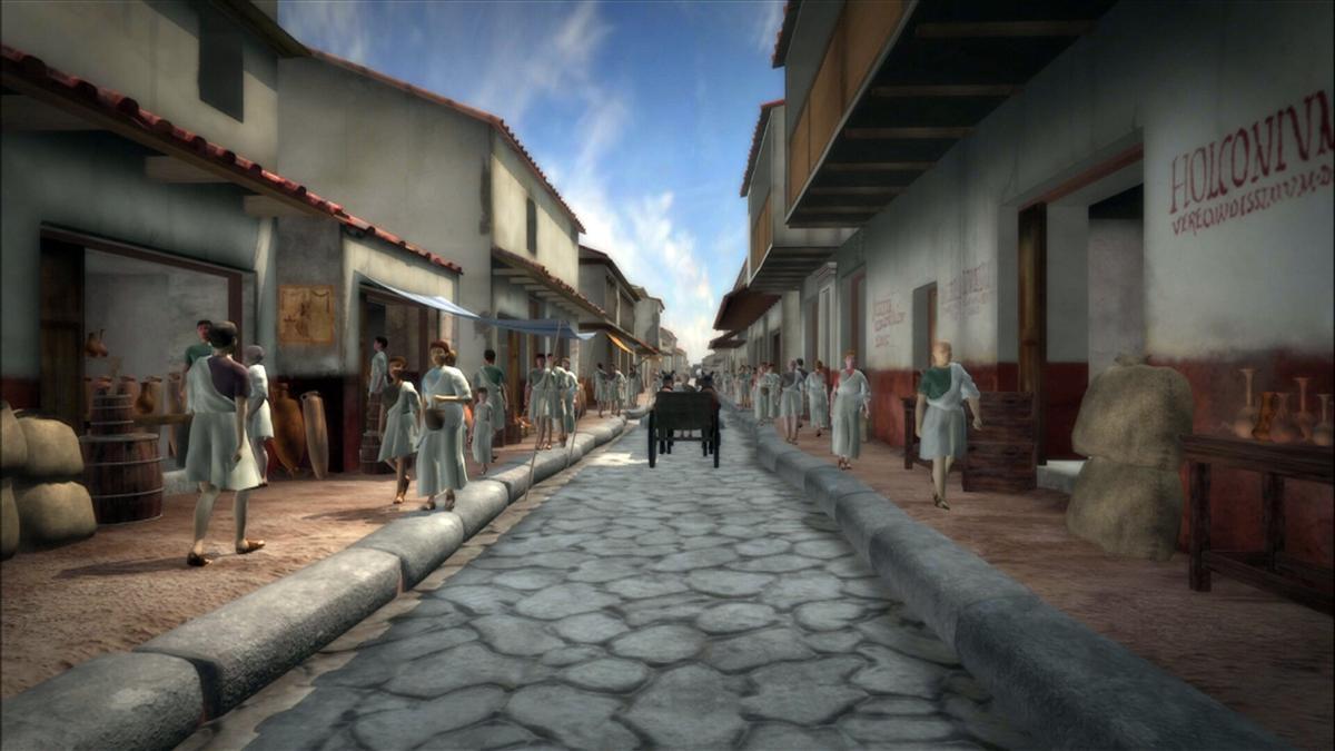 Vía romana que sale en un documental sobre el Imperio romano emitido en RTVE