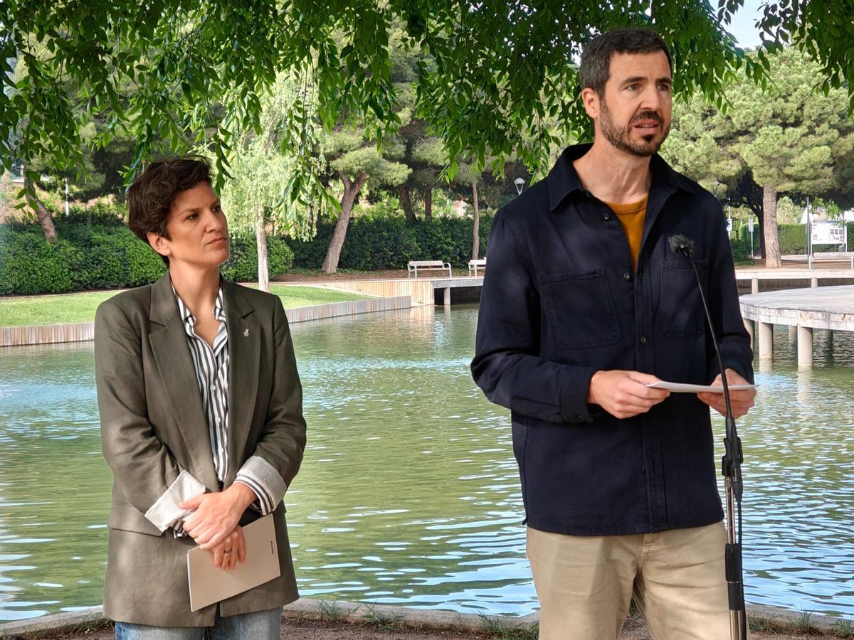 La alcaldesa de El Prat de Llobregat, Alba Bou, y el consejero delegado de Acción Climática del AMB, Guille López.