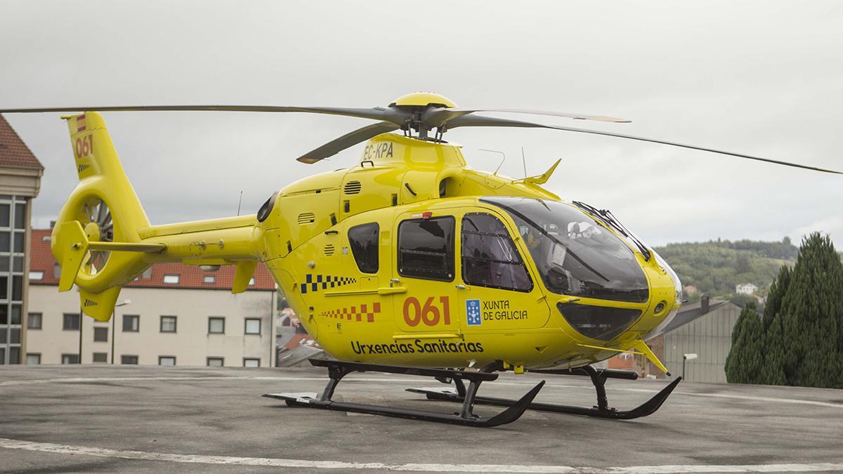 El helicóptero del 112 acudió al lugar, aunque finalmente los heridos fueron trasladados en ambulancia (imagen de archivo)