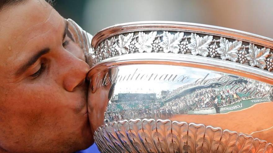 Rafel Nadal tras ganar el Roland Garros en París.