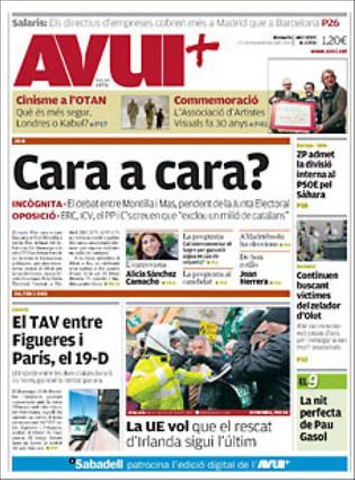 ’Avui’ també destaca a dins que la secretària de Millet, Elisabet Barberà, ha estat imputada en el ’cas Palau’, i Rosa Garicano, exclosa.