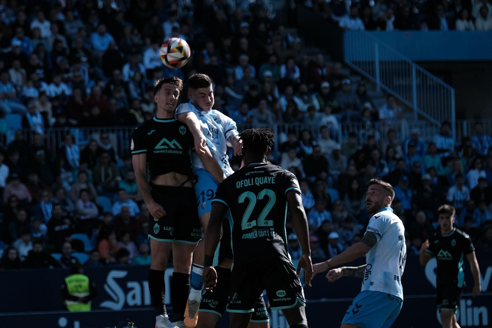 Una imagen del Málaga CF - Atlético Baleares en La Rosaleda.