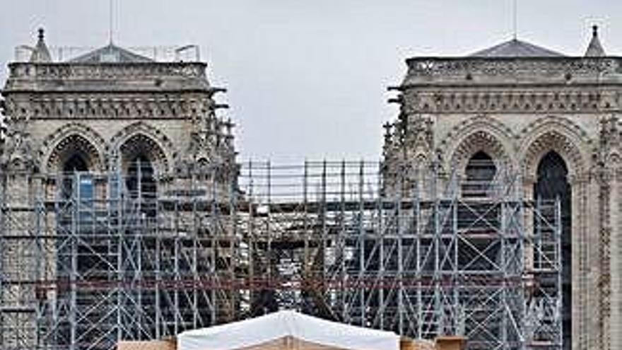 Andamios en Notre Dame.