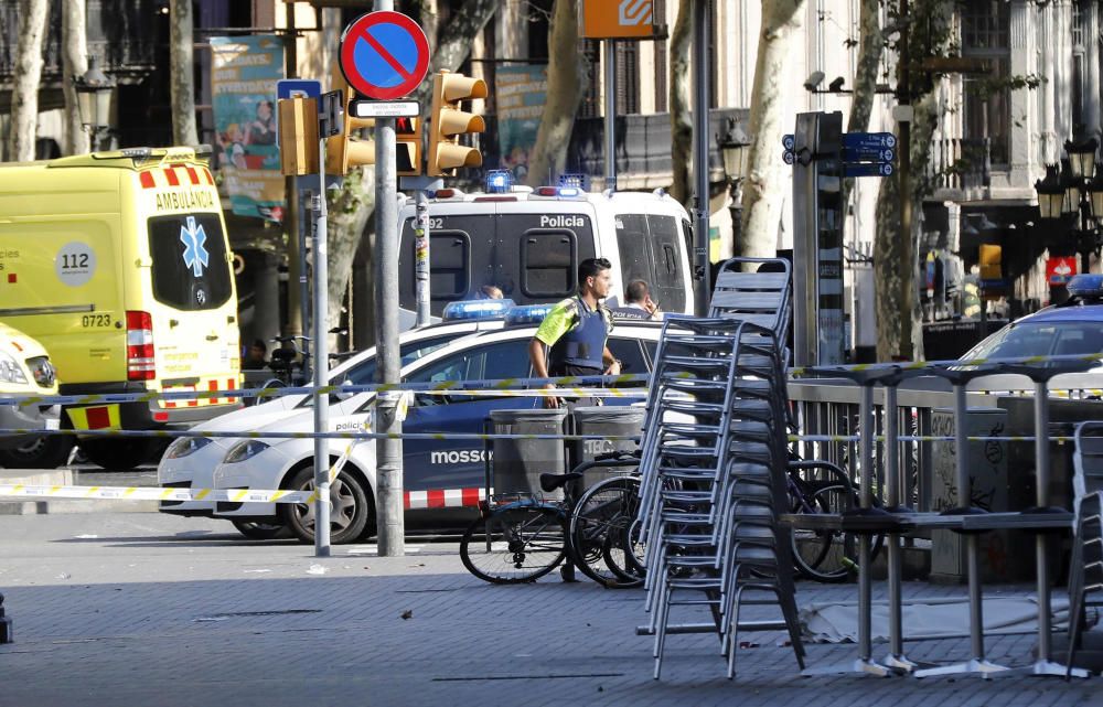 Imatges de l''atemptat de la Rambla de Barcelona