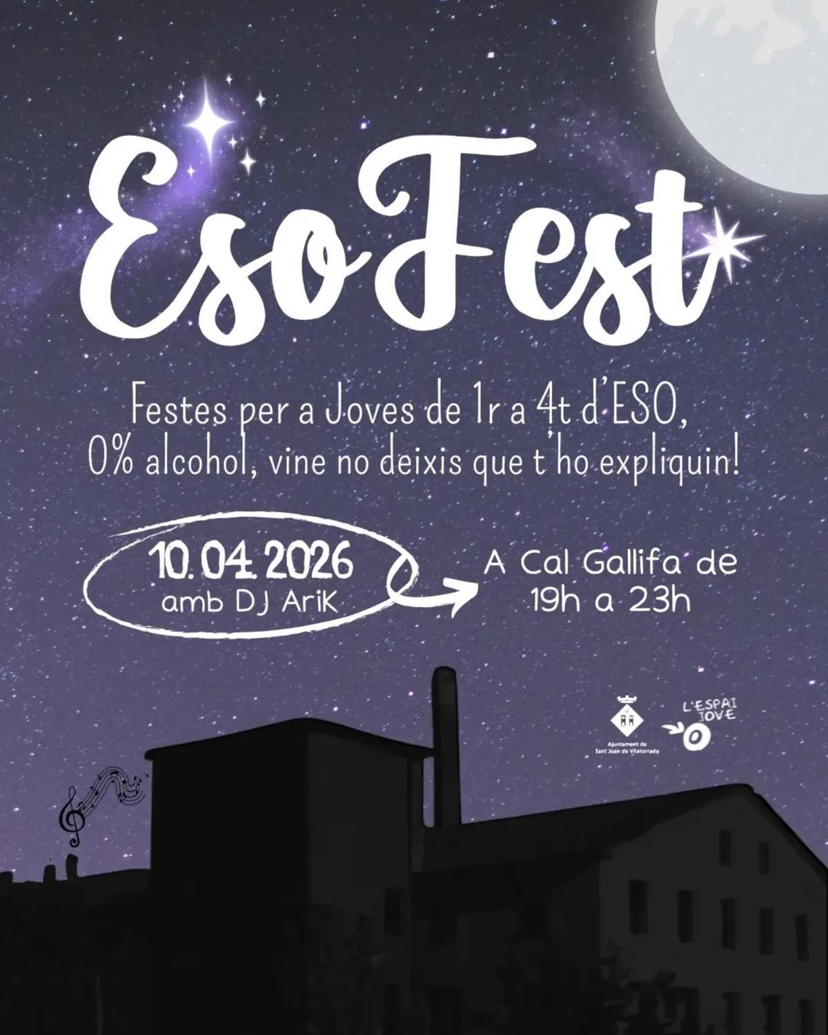 Cartell anunciant la festa que s'havia d efer aquest divendres i que s'ha suspès
