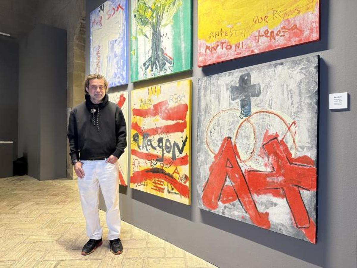 Jordi Mollà, el pasado miércoles en el Museo de Huesca, donde inauguró su exposición de pintura.