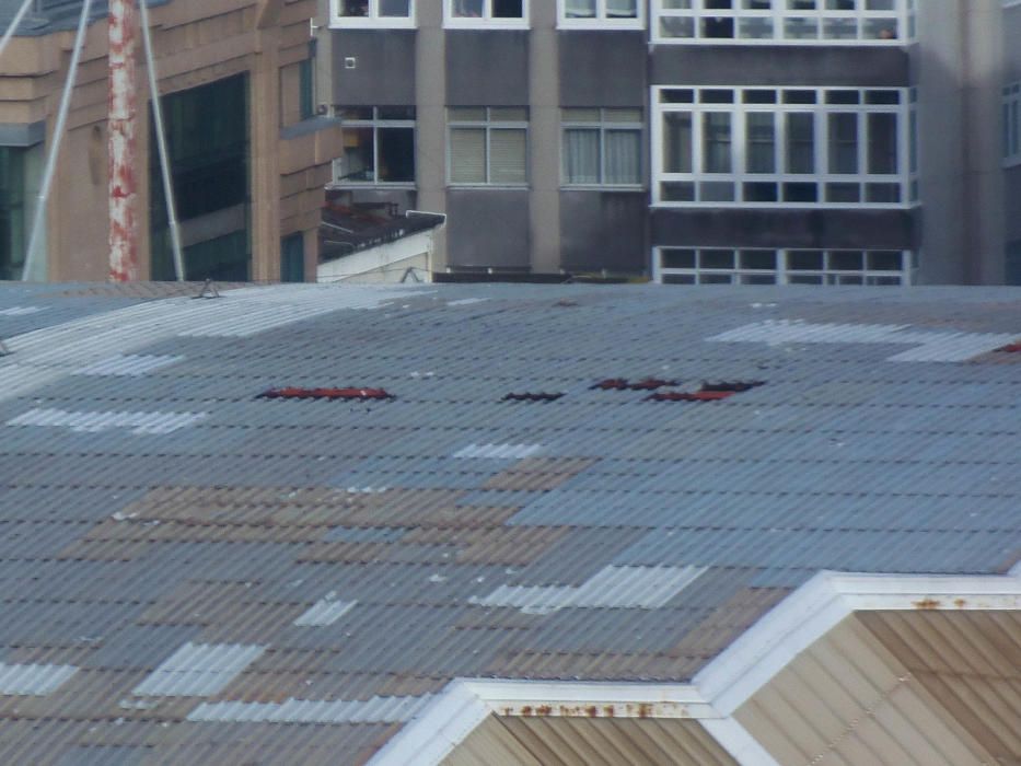 Daños en el estadio de Riazor por el temporal