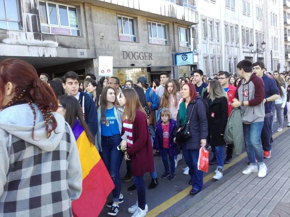 Manifestación de estudiantes en Oviedo