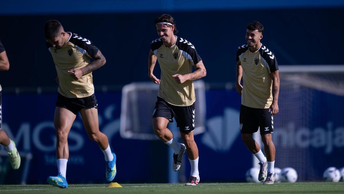 Chupe, Recio y Rafita en el entreno de este viernes