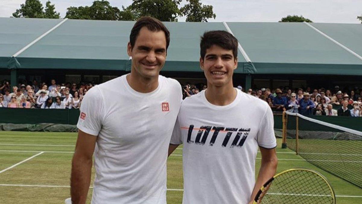 Alcaraz se ejercitó este jueves con Roger Federer