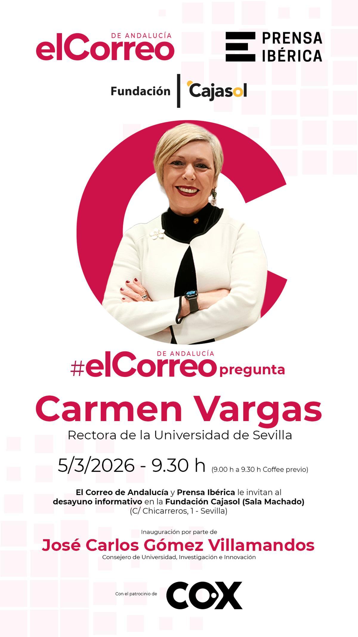 #ElCorreoPregunta a Carmen Vargas, rectora de la Universidad de Sevilla