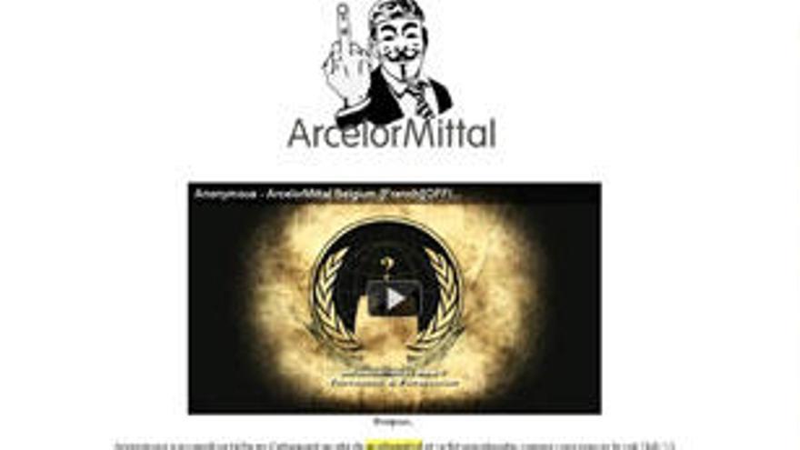 Anonymous toma la web de Arcelor