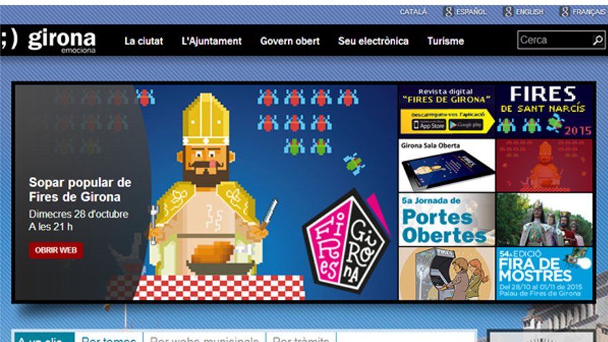 Captura de pantalla del web de l&#039;Ajuntament de Girona